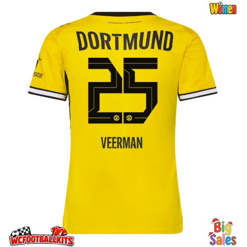 Borussia Dortmund Joey Veerman #25 Replica Home Stadium Shirt for Women 2026-27 Short Sleeve